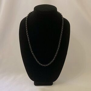 Vintage Black And Gold Beaded Necklace Barrel Clasp Unisex Necklace